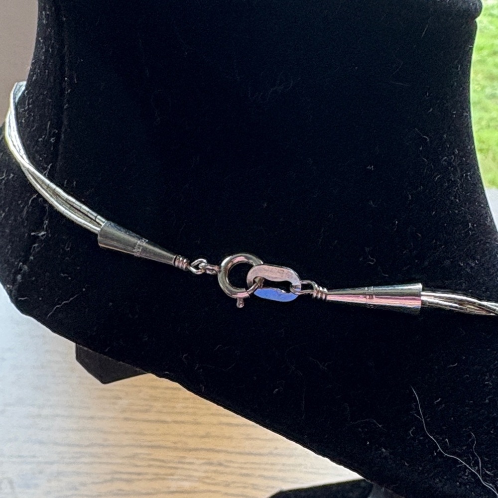 Elegant liquid Silver Beaded Necklace - Picture 2 of 4